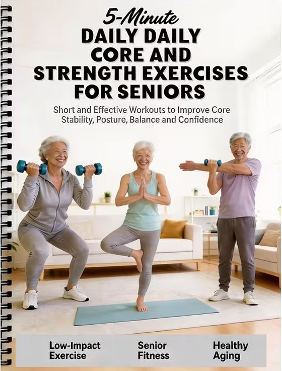-Minute Daily Core And Strength Exercises For Seniors:Simple Senior Fitness Routines For Balance, Core Stability & Strength Training (Spiral Bound)