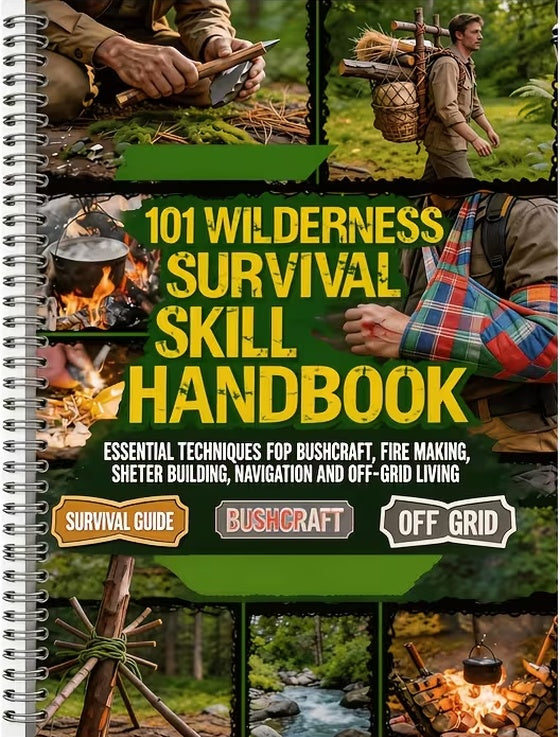 101 Wilderness Survival Skills Handbook-Bushcraft, Fire Making, Shelter, Navigation And Off Grid Survival Guide For Outdoors And Emergency Preparedness (Spiral Bound)