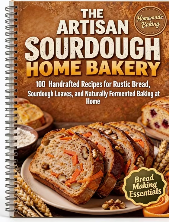 Artisan Sourdough Home Bakery Cookbook:100 Rustic Bread Recipes, Homemade Sourdough & Natural Fermentation Baking Guide (Spiral Bound)