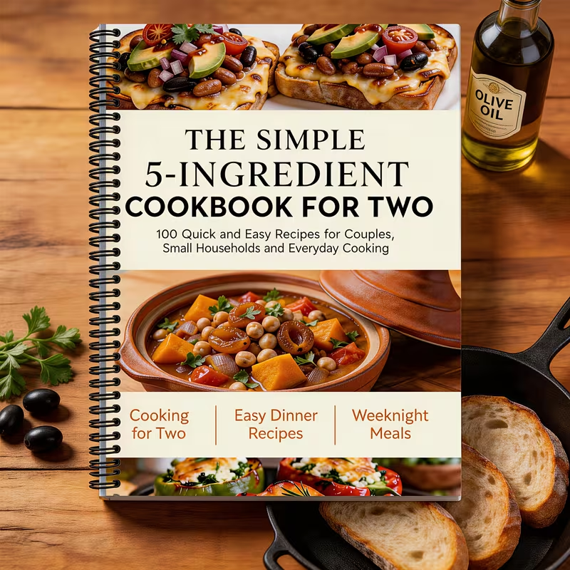 The Simple 5-Ingredient Cookbook for Two:100 Easy Recipes for Couples, Quick Weeknight Dinners And Simple Meals for Small Households (Spiral Bound)