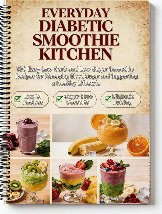 Everyday Diabetic Smoothie Cookbook:00 Easy Low Carb, Low Sugar Smoothie Recipes for Blood Sugar Balance & Healthy Living (Spiral Bound)